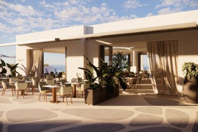 На Миконосе откроется отель с бассейнами, beach club и баскетбольной площадкой прямо в скале - gloss.ee - Греция - Эстония